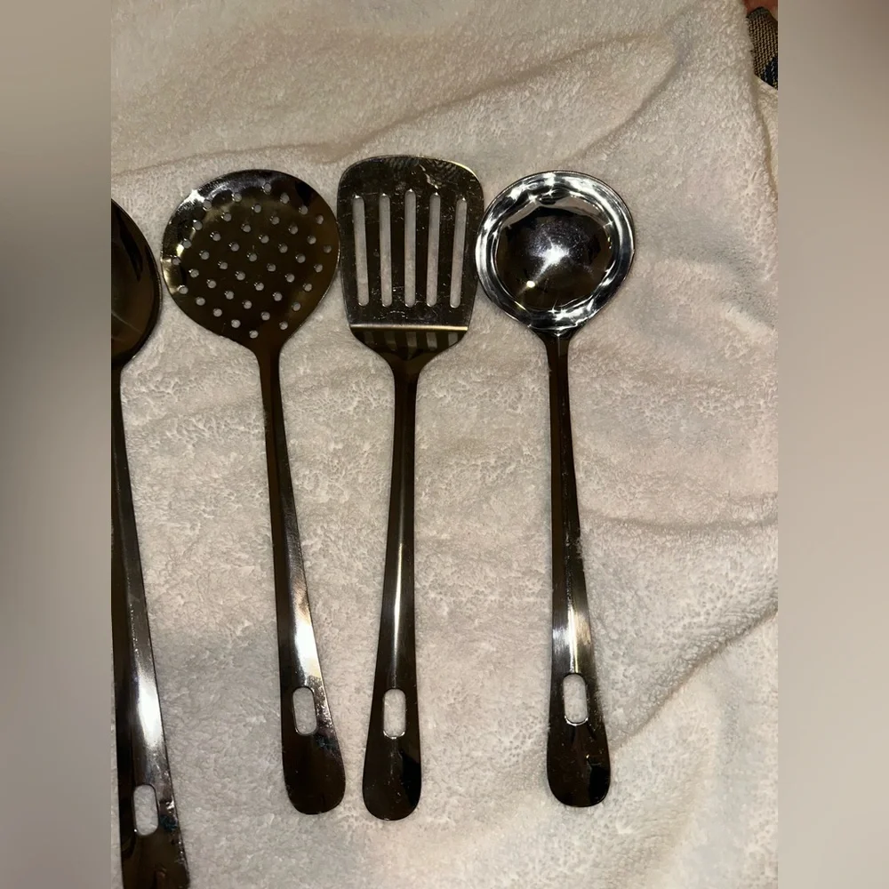 5 pack stainless steel steel spoons and utensils for dinnerware for rice salad